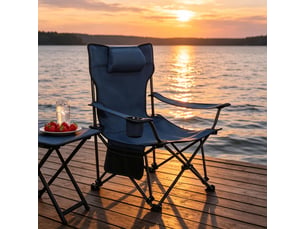 Chaise de camping pliable ergonomique avec repose-pieds extensible, pêche, randonnée et loisirs