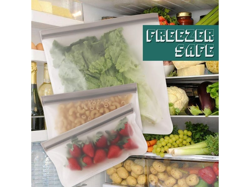  Sacs de conservation des aliments en silicone – sacs de congélation, fermetures éclair étanches  - Conforama B