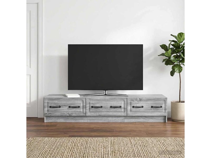  Meuble tv - banc tv - meuble de rangement 147 x 34,5 x 27 cm sonoma gris bois d'ingénierie  - Conforama B