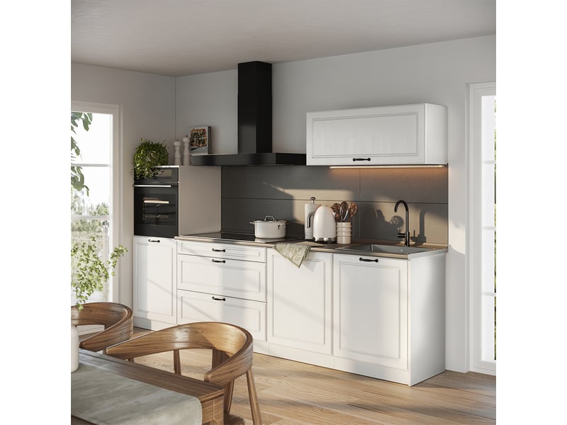 Vicco cuisine, blanc campagneblanc, 280cm sans plan de travail - Conforama C