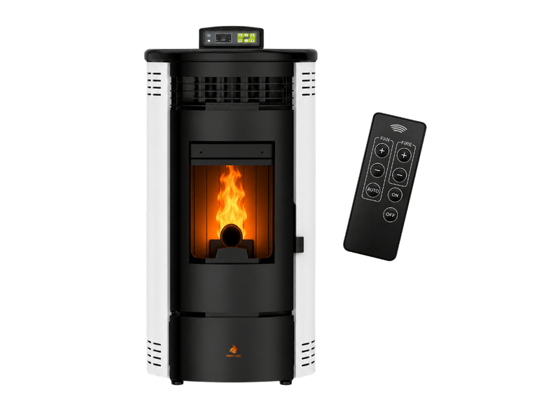Poêle à granulés étanche flora 9 kw + télécommande - blanc - Conforama A