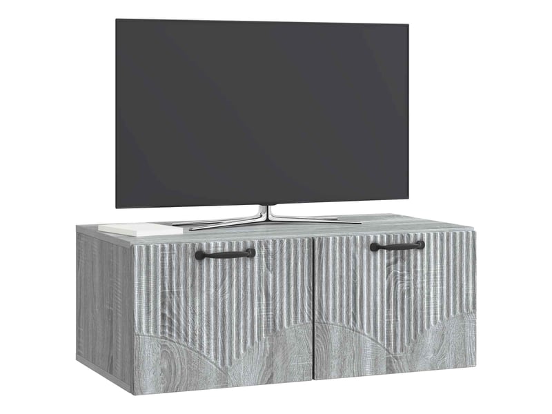  Meuble tv - banc tv - meuble de rangement mural sonoma gris 78,5 x 41 x 30 cm bois d'ingénierie  - Conforama C