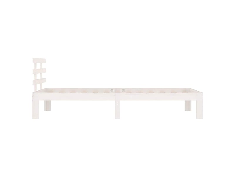  Lit simple- lit adulte -  cadre de lit sans matelas blanc bois massif 100x200 cm  - Conforama D