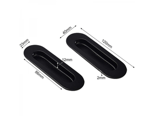 Tirateur pour porte coulissante - tirateur pour meuble - acier inoxydable - 2 pièces - 120*40mm - noir