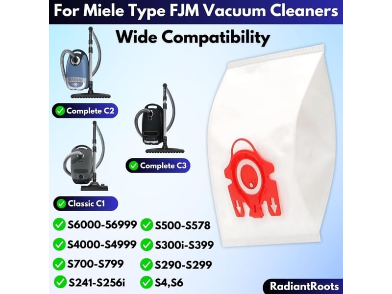  12sacs + 2 filtres sac d'aspirateur fjm pour miele 9917710 hyclean 3d efficiency hoover sacs de rechange pour aspirateur miele fjm miele  - Conforama D