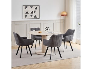 Lot de 6 chaises pivotante à 360°, chaise salle à manger scandinave, chaise salon avec pieds en métal, gris