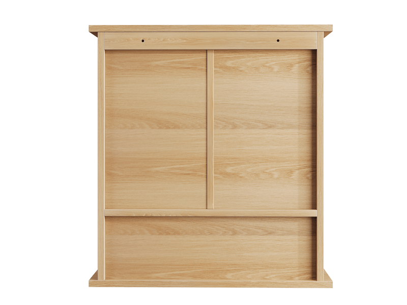  Armoire murale de salle de bain 50 x 20 x 60 cm – marron multicolore – 2 portes et niche ouverte  - Conforama E