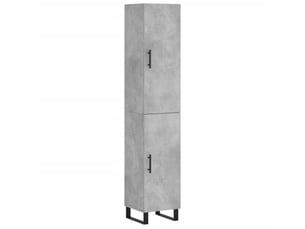 Buffet haut - bahut - meuble de rangement gris béton 34,5x34x180 cm bois d'ingénierie