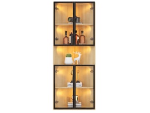 Vitrine coloris bois clair DESVIAE - 62 cmx160 cm