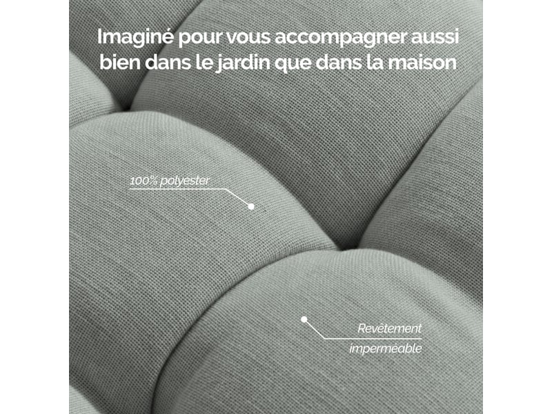  Coussin de sol capitonné  - gris clair  - Conforama C
