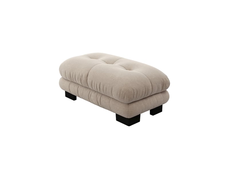  Pouf repose-pieds salon  - 112x68x52 cm - ottoman velours confortable en chenille - brun clair  - Conforama A