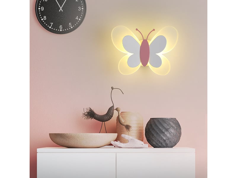  Applique murale led 16w  créative papillon pour chambre enfant couloir escalier lumière chaude  - Conforama C