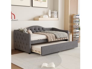 Lit banquette 90x200 cm <strong>MODENVIE</strong>  <strong></strong> coloris gris
