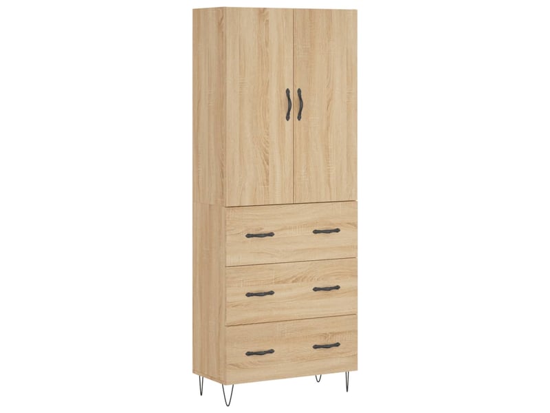  Buffet haut - bahut - meuble de rangement chêne sonoma 69,5x34x180 cm bois d'ingénierie  - Conforama A