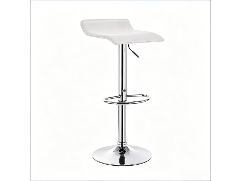  Tabouret de bar réglable,38,5x39 cm,pivotant 360°,similicuir,blanc  - Conforama A