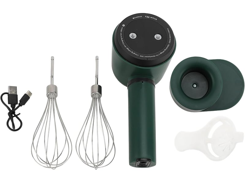 Batteur à main électrique sans fil, batteur à main en acier inoxydable rechargeable par usb 1200 mah, à œufs portatif avec 2 fouets no - Conforama E