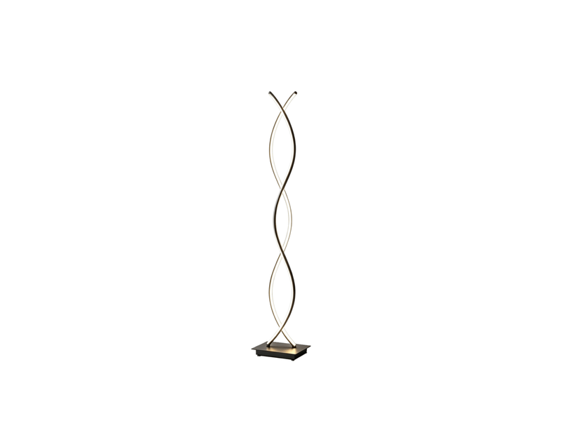 Lampe sur pied led design 35 x 20 x 140 cm – noir – spirale double, interrupteur au pied pour salon moderne - Conforama A