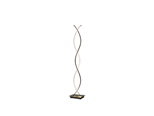 Lampe sur pied led design 35 x 20 x 140 cm – noir – spirale double, interrupteur au pied pour salon moderne