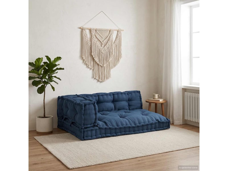 Coussin de canapé sur palette, coussin de chaise 3 pc tissu indigo cf54210 - Conforama B