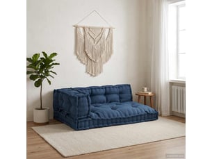 Coussin de canapé sur palette, coussin de chaise 3 pc tissu indigo cf54210