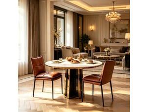Lot de 2 chaises de salle à manger modernes avec dossier rembourré, marron et noir