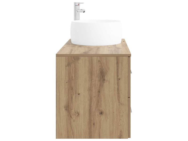 Ensemble de mobilier de salle de bain 2 pc chêne artisanal cf64059 - Conforama D