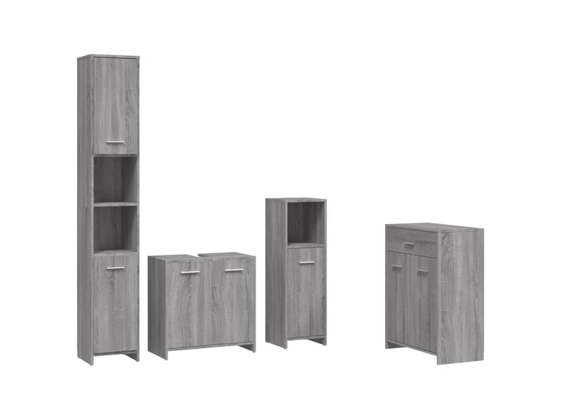 Ensemble de meubles de salle de bain 4 pcs sonoma gris cf63876 - Conforama A