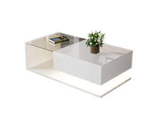 Table basse rectangulaire coloris blanc <strong></strong> <strong></strong> - 55 cmx105 cm
