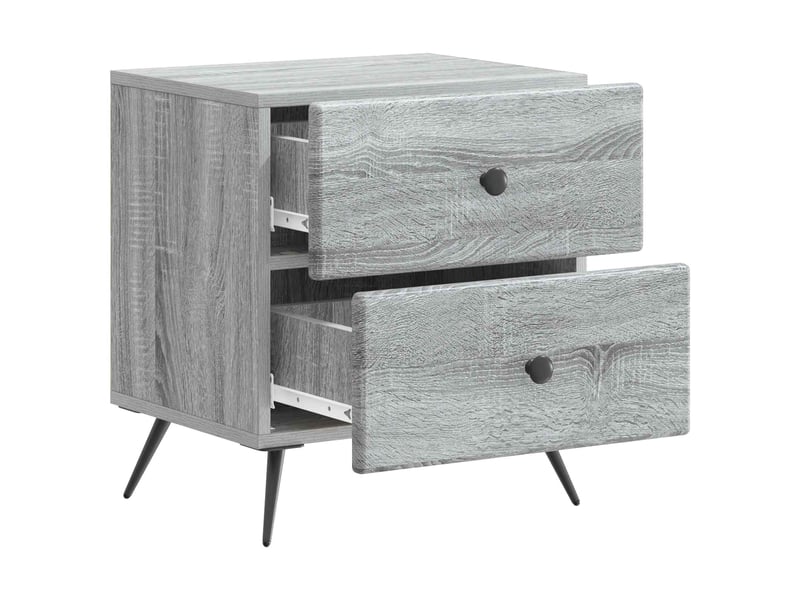 Table de chevet 2 pièces sonoma gris 43 x 34,5 x 47,5 cm - Conforama D