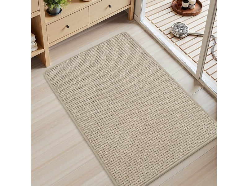  Tapis de bain en chenille antidérapant - 20 x 32 pouces - beige  - Conforama E