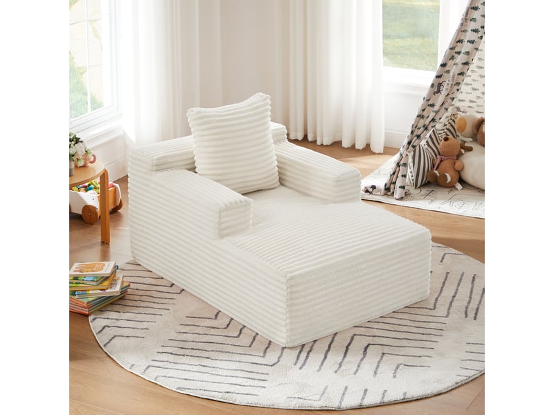  Méridienne convertible en velours côtelé – 1 place – sans montage  - Conforama E