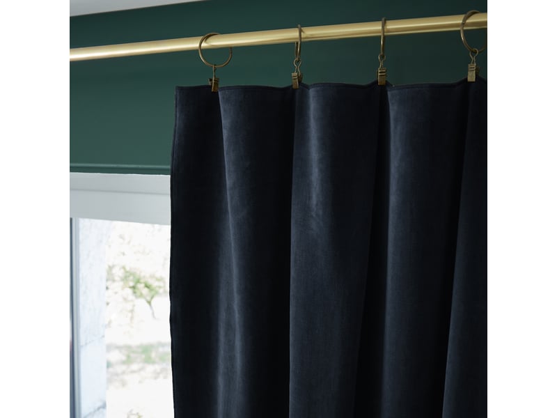  Rideau ajustable 140x270 cm velours de coton minuit PD21324 - Conforama C