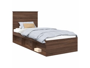 Lit simple 90x190 cm    coloris marron