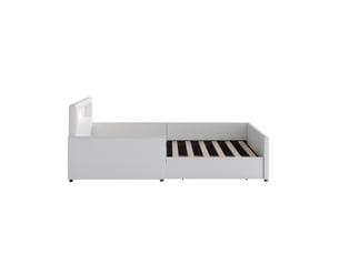 Lit avec rangement 90x200 cm <strong></strong>  <strong></strong> coloris blanc