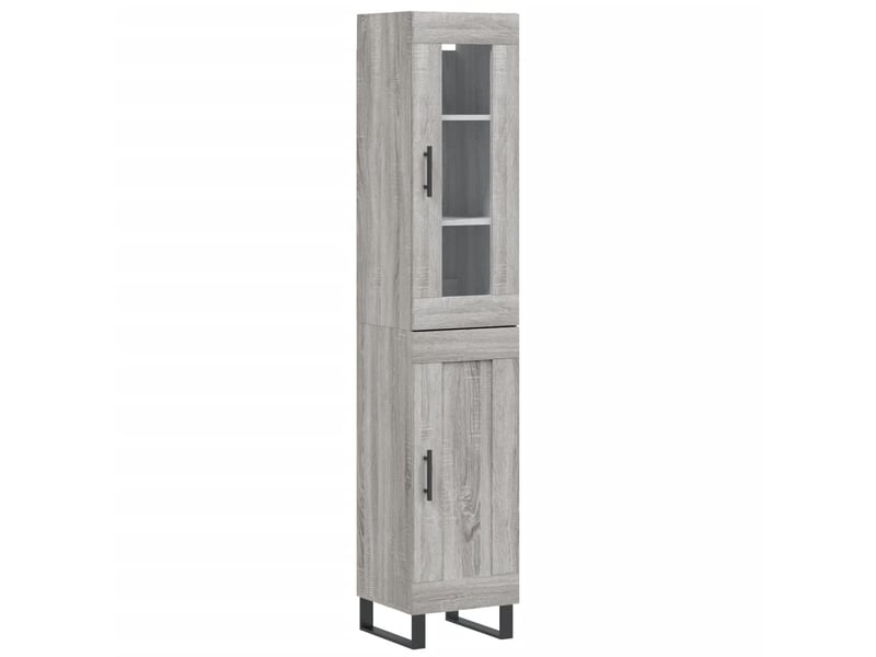  Buffet haut - bahut - meuble de rangement sonoma gris 34,5x34x180 cm bois d'ingénierie  - Conforama A