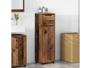 Cabinet de salle de bain, meuble de rangement bois ancien 30.5x30x101 cm