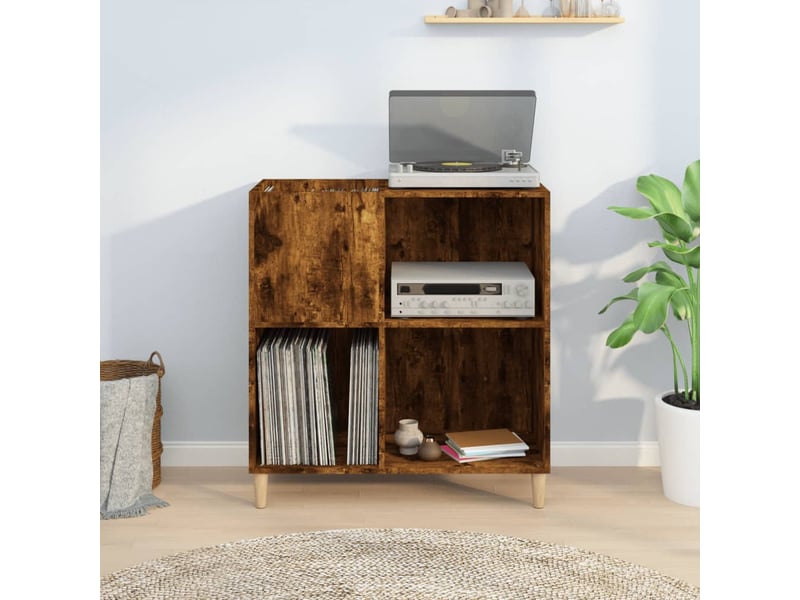  Armoire à disques, armoire de rangement chêne fumé 84,5x38x89 cm bois d'ingénierie shl3242  - Conforama C