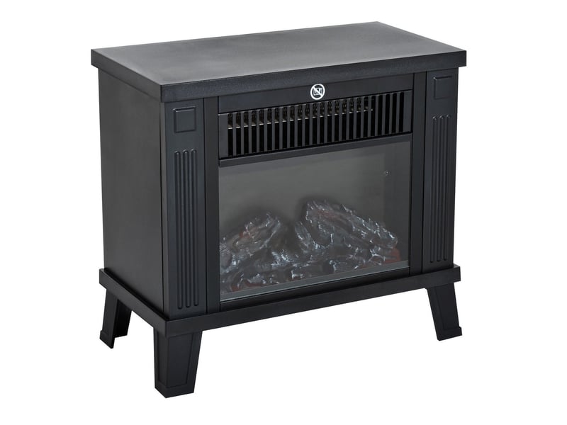  Elektrokamin électrique poêle à cheminée debout avec effet de flamme noir 34x17x31 cm pour soirées chaleureuses  - Conforama A