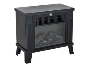 Elektrokamin électrique poêle à cheminée debout avec effet de flamme noir 34x17x31 cm pour soirées chaleureuses