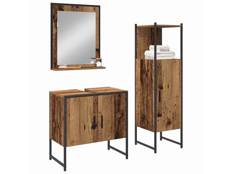  Ensemble de mobilier de salle de bain 3 pc marron cf64395  - Conforama C
