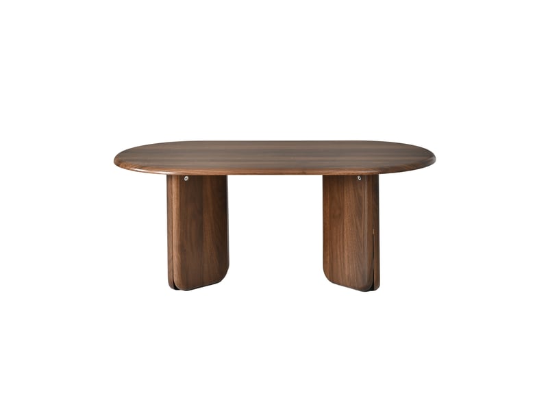  Table basse ovale 99×50×40 cm en mdf aspect noyer chicfurn  - Conforama E