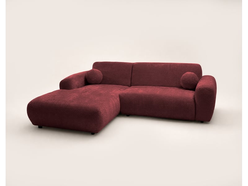  Louise - canapé d'angle gauche 4 places en velours texturé - best mobilier - cherry LOUISE - Conforama E