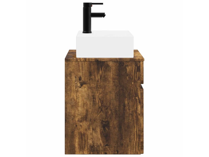  Meuble-sèche avec évier mural chêne fumé 39x41x62.5 cm  - Conforama C