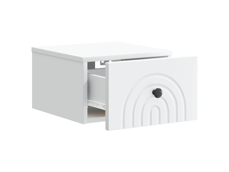 Table de chevet - cabinet de chevet - table de nuit mural 2 pc blanc 33 x 34,5 x 20 cm - Conforama E