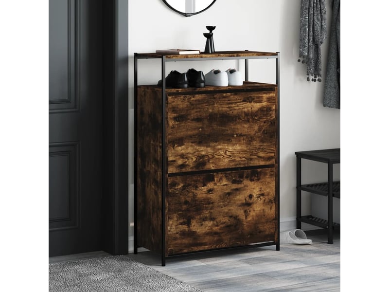  Meuble à chaussures, armoire à chaussures chêne fumé shl5913  - Conforama C