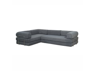 Canapé compressé convertible 5 places à mémoire de forme en velours côtelé gris foncé barry