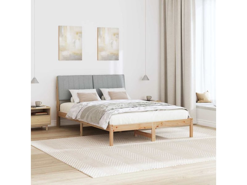  Lit double- lit adulte -  cadre de lit avec tête de lit marron 135 x 190 cm pin massif  - Conforama C