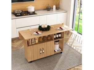 Table à manger pliante mobile 110x70x80 cm mdf coloris chêne clair