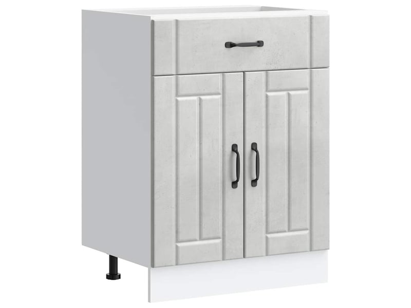  Meuble de rangement, armoire de cuisine lucca gris béton bois ingénierie shl7281  - Conforama A