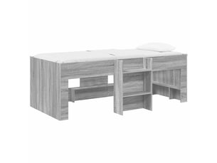 Lit simple 90x190 cm    coloris gris